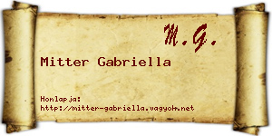 Mitter Gabriella névjegykártya